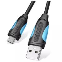 Кабель интерфейсный USB 2.0 Vention VAS-A04-B200 AM/micro B 5pin - 2м Черный