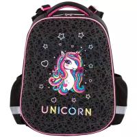 Юнландия Ранец Rainbow unicorn (229932), черный/розовый