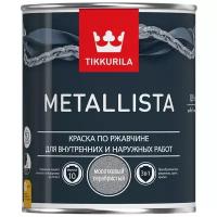 Tikkurila Metallista,Специальная атмосферостойкая краска по ржавчине для внутренних и наружных работ,Молот. серебристая,0,9л