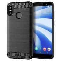 Чехол для HTC U12 Life цвет Black (черный), серия Carbon от Caseport