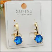 Бижутерия под золото Xuping Jewelry, женские серьги с фианитами, медицинский сплав (медсплав), английский замок, эффектные серьги