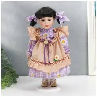 Кукла, коллекционная керамика, Зося, в сиреневом платье с ромашками, 30 см, 1 шт