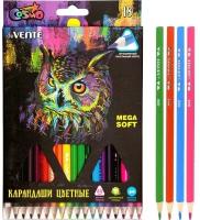 Карандаши цветные 18 шт. deVENTE. Trio Mega Soft. трехгранные, 5023915