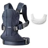 Эргорюкзак BabyBjorn One Air 3D Mesh + нагрудник, темно-синий