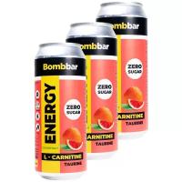 Bombbar, Энергетический напиток без сахара с Л-карнитином ENERGY, 3шт по 500мл (Грейпфрут)