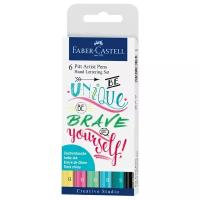 Faber-Castell набор капиллярных ручек Pitt Artist Pen Lettering, 6 шт. (267116)