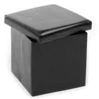 Пуф для хранения Vental ПФ-9, экокожа черная
