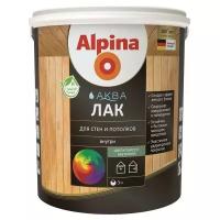 Лак Alpina Аква для стен и потолков прозрачный, полуматовая, 0.9 л