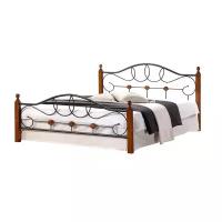 Кровать TetChair AT-822 двуспальная, размер (ДхШ): 210х144.4 см, спальное место (ДхШ): 200х140 см, цвет: коричневый/черный