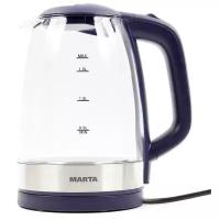 MARTA MT-1098 темный топаз чайник стеклянный