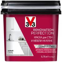 V33 Renovation Perfection для стен и мебели на кухне полуматовая белый 0.75 л