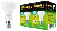 Комплект из 2 светодиодных энергосберегающих ламп Sholtz рефлектор R50 7Вт Е14 2700K 220B пластик (Шольц) LER3144D