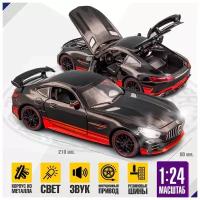 Металлическая машинка модель Mercedes-benz Мерседес GT 1:24 21см - Черно-красный