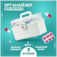 Аптечка домашняя Solmax, органайзер для хранения лекарств, 34*19*21,5см