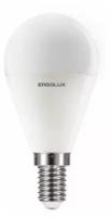 Ergolux шар G45 E14 11W(925lm 220°) 6500K 6K матовая 92x45 LED-G45-11W-E14-6K
