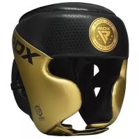 Шлем боксерский RDX L1 MARK FULL FACE PRO BOXING TRAINING HEAD GUARD натуральная кожа золотой цвет золотой размер M