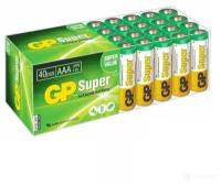 Gp Батарейка Super Alkaline 24A-B40 LR03, AAA 40 шт. в уп-ке