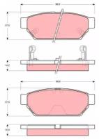 Колодки тормозные дисковые задн MITSUBISHI: CARISMA 95-06, CARISMA седан 96-06, COLT IV 92-96, LANCER V 92-, LANCER V Station Wagon 92-03, PROTON: A TRW GDB3045
