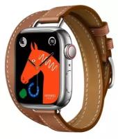 Детские умные часы Apple Watch Hermès Series 8 41 мм Steel Case GPS + Cellular, silver/Gold Attelage Double Tour