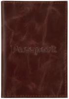 Обложка (чехол) на паспорт / для документов натуральная кожа, Passport, кожаные карманы, коричневая, Brauberg
