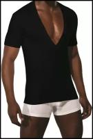 Мужская футболка с глубоким вырезом черная Doreanse 2850 S (44)