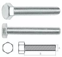 Болт М10х180 мм шестигр, цинк, кл. пр. 5.8, DIN 933 (5 кг) STARFIX (SMV1-17633-5)