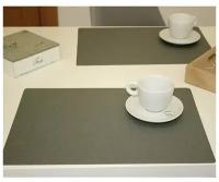 Сервировочная салфетка для украшения и защиты стола Lino размер 43х30 см, набор 6 штук, цвет серый