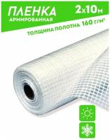 Пленка армированная леской 160гр/кв. м. 2мх10 п/м (20кв. м) п/э пленка парниковая / для теплиц светостабилизированная (Загорск)