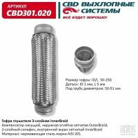 Гофра глушителя 3х-слойная InnerBraid UNIVERSAL /D=50mm L=250mm CBD CBD301.020