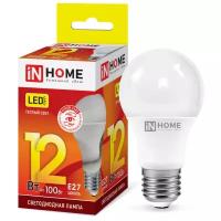 Лампа светодиодная In Home LED-A60-VC (4690612020235), E27, A60, 12Вт, 3000 К