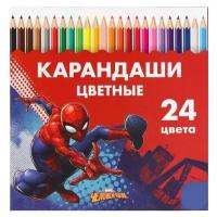 Сима-ленд Карандаши цветные Супергерой Человек-паук, 24 цвета, 5012644 разноцветный