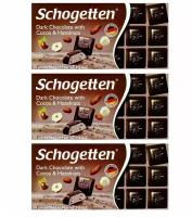 Шоколад Schogetten Dark Chocolate с какао и лесным орехом 100 гр.(3 шт.)