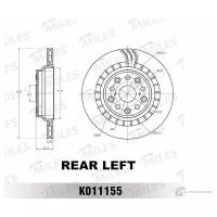 Диск тормозной LEXUS LS460 600 задний левый вент D 335мм MILES K011155