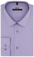 Рубашка мужская длинный рукав GREG 714/231/7876/Z/1p, Приталенный силуэт / Slim fit, цвет Сиреневый, рост 174-184, размер ворота 40