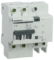 Выключатель автоматический дифференциального тока 2п 40А 300мА АД12 GENERICA ИЭК MAD15-2-040-C-300, 1шт