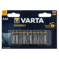 Батарейка алкалиновая Varta Energy, AAA, LR03-10BL, 1.5В, блистер, 10 шт. 5500018