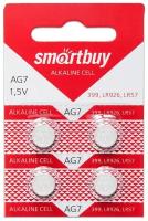 Батарейка AG7 (LR57, 395, 399, 926, 927) 1.5V SmartBuy Blister, упаковка 4 шт