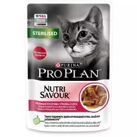 Влажный корм для стерилизованных кошек и кастрированных котов Pro Plan Nutri savour, с уткой 26 шт. х 85 г (кусочки в соусе)