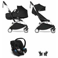 YOYO2 BABYZEN Коляска 3 в 1 с люлькой Bassinet, Black, Белая рама