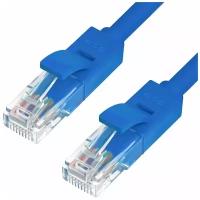 GCR Патч-корд прямой 5.0m UTP кат.5e, синий, 24 AWG, литой, ethernet high speed 1 Гбит/с, RJ45, T568B