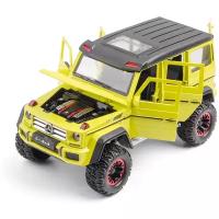 Машинка Mercedes-Benz G-класса G500 AMG Мерседес Бенц Гелик (1:24) 22 см, металл, инерция, открываются двери, капот, люк и багажник, свет и звук