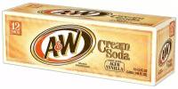 Газированный напиток A&W Cream Soda со вкусом крем сода (США), 355 мл (12 шт)