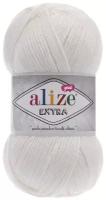 Пряжа Alize Extra белый (55), 100%акрил, 220м, 100г, 1шт