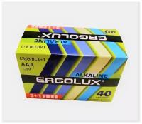 Батарейка Ergolux Alkaline AAA, в упаковке: 40 шт