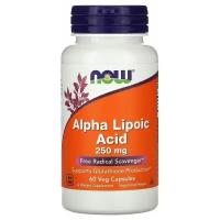 NOW Alpha Lipoic Acid, Альфа-Липоевая Кислота 250 мг - 60 капсул