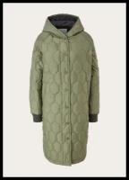Пальто женское, Q/S designed by s.Oliver, артикул: 510.12.201.16.151.2109529, цвет: оливковый (7815), размер: XS