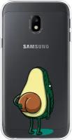 Силиконовый чехол на Samsung Galaxy J3 2017 / Самсунг Галакси Джей 3 2017 Попа авокадо, прозрачный