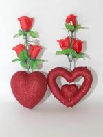 Роза/сердце/сувенир на 14 февраля/сувенир любимой/неразлучники/сердце с цветком