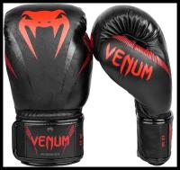 Боксерские перчатки тренировочные Venum Impact - Black/Red (8 oz)