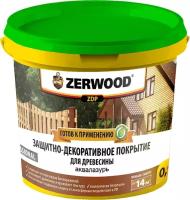 Защитно-декоративное покрытие Zerwood ZDP аквалазурь 0,9 кг, белый